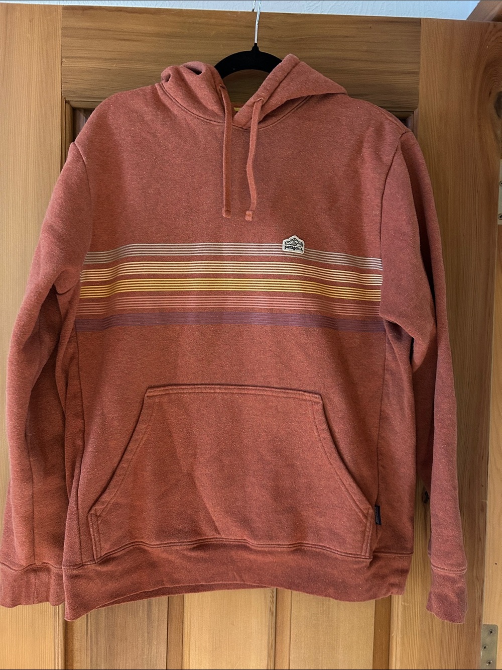 Men's Patagonia Rust Stripe Pullover Hoodie - Unbranded